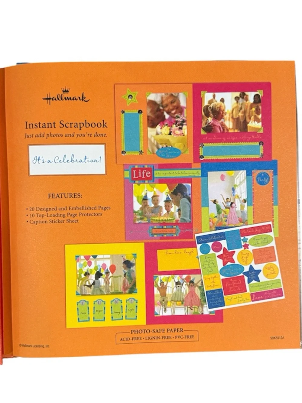 Hallmark Instant Scrapbook Album “It’s a Celebration” with 20 Pre-Designed Pages